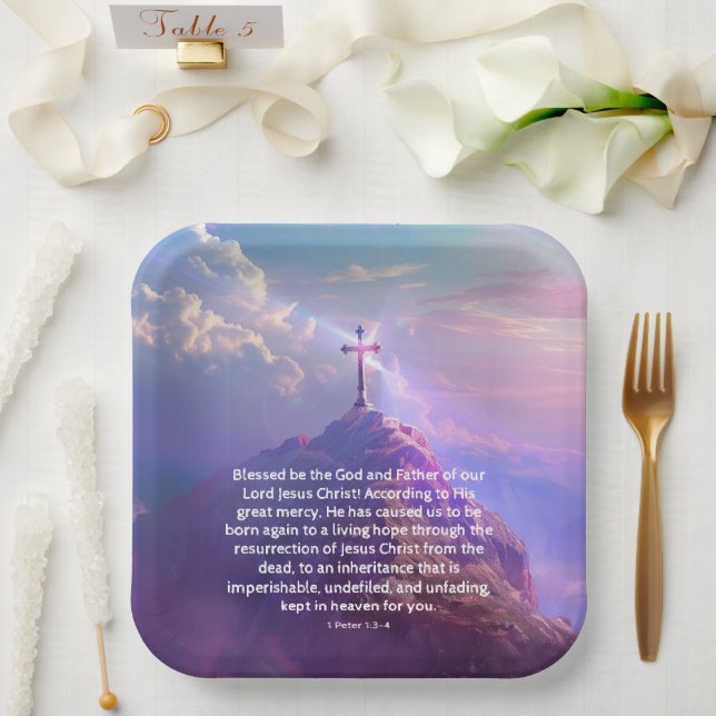 Religious Resurrection Day Cross Party  Paper Plates (Wedding)