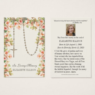 Religious Rosary Roses Funeral Memorial Prayer
