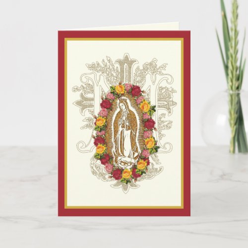 Religious Roses Virgin Guadalupe Spanish  Card