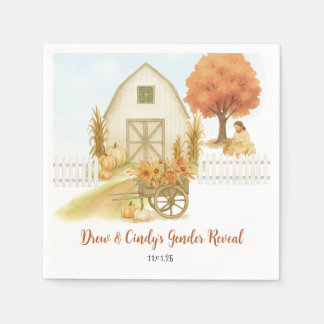 Religious Rustic Fall Gender Reveal Napkins