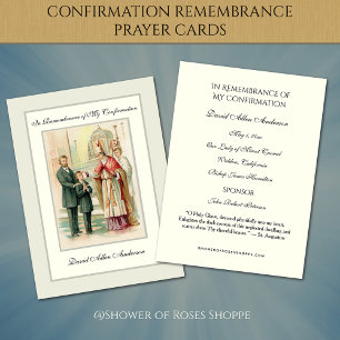 Religious Sacrament Confirmation Boy Holy Card --