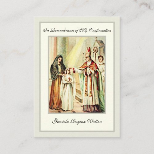 Religious Sacrament Confirmation Girl Holy Card __