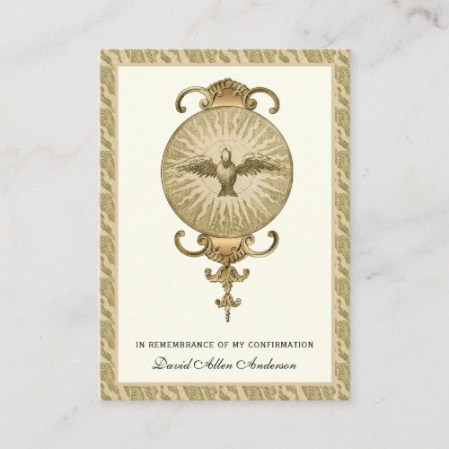Religious Sacrament Confirmation Gold Holy Card __