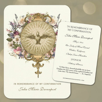 Religious Sacrament Confirmation Holy Card -- by ShowerOfRoses at Zazzle