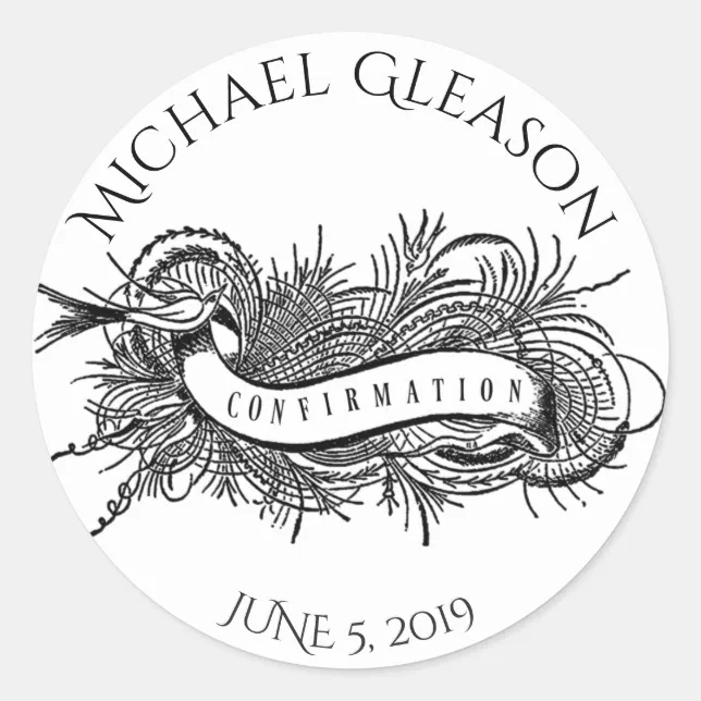 Religious Sacrament of Confirmation Classic Round Sticker | Zazzle