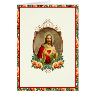 Religious Sacred Heart Jesus Catholic Prayer Cards