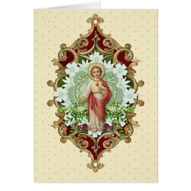 Religious Sacred Heart Jesus Catholic Prayer Cards (Front)