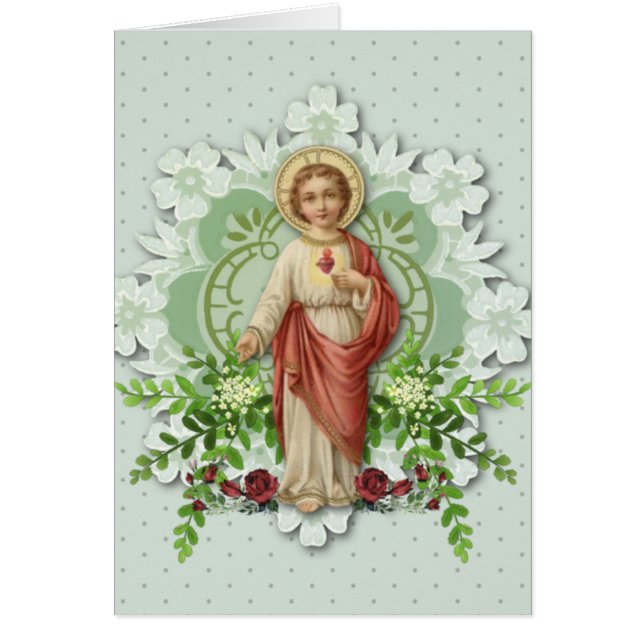 Religious Sacred Heart Jesus Catholic Prayer Cards (Front)