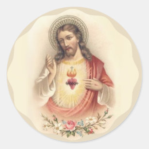 2.5” Vinyl Waterproof Sacred heart of Jesus Stickers. Sacred heart