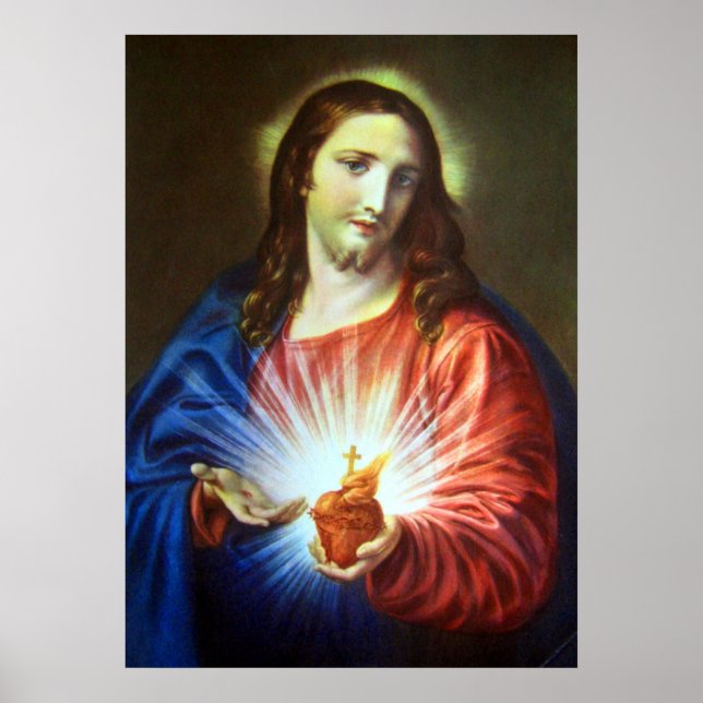 Religious Sacred Heart of Jesus Catholic Poster (Front)