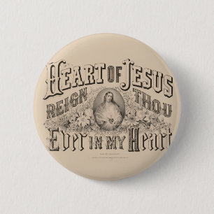 Religious Sacred Heart of Jesus Catholic Prayer Button
