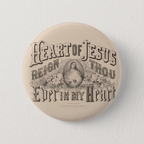 Religious Sacred Heart of Jesus Catholic Prayer Button