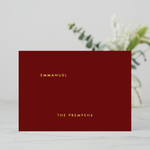 Religious Script Emmanuel God With Us Red & Gold Foil Holiday Card