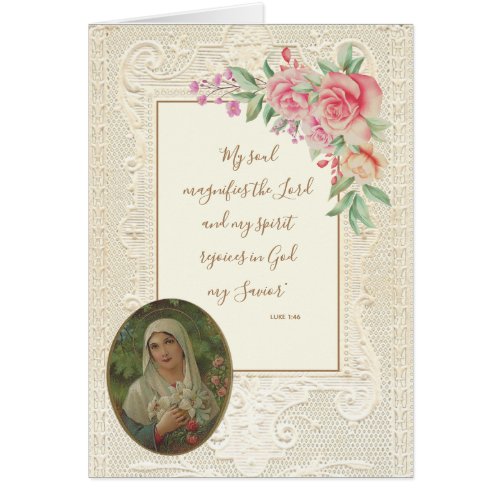 Religious Scripture Verse Virgin Mary Floral