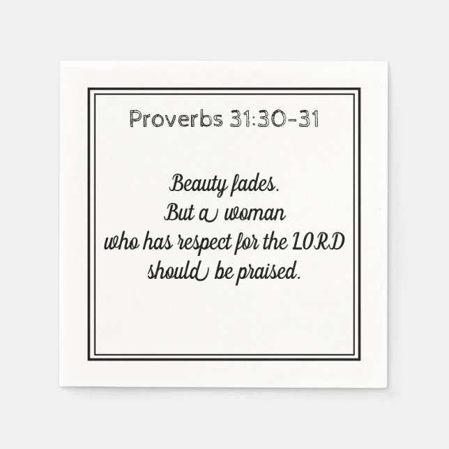 Religious scripture verse women conference paper napkins (Front)