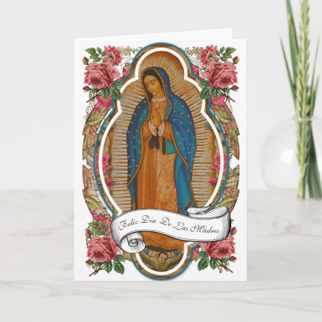 Religious Spanish Guadalupe Mothers Day  Card (Front)