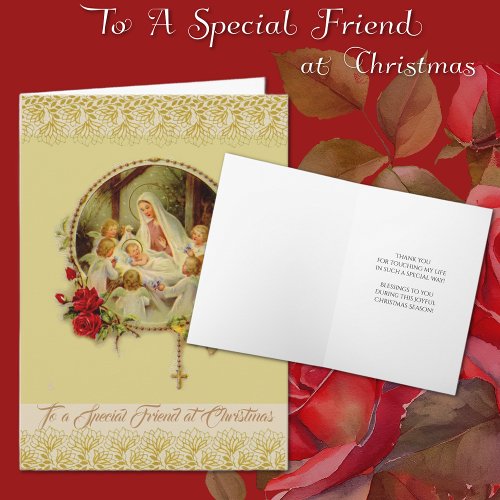 Religious Special Friend at Christmas Holiday Card