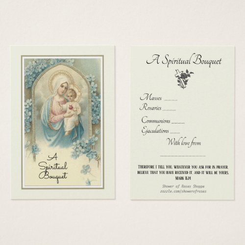 Religious Spiritual Bouquet Prayer Holy Card