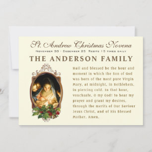 Religious St. Andrew Christmas Novena Prayer Card