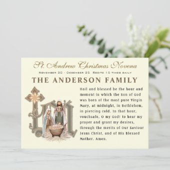 Religious St. Andrew Christmas Novena Prayer Card Zazzle