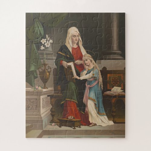 Religious St Anne Blessed Virgin Mary Vintage Jigsaw Puzzle