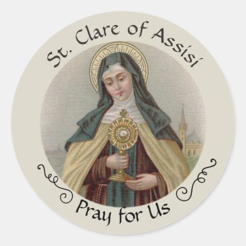 Religious St Clare of Assisi Catholic  Classic Round Sticker