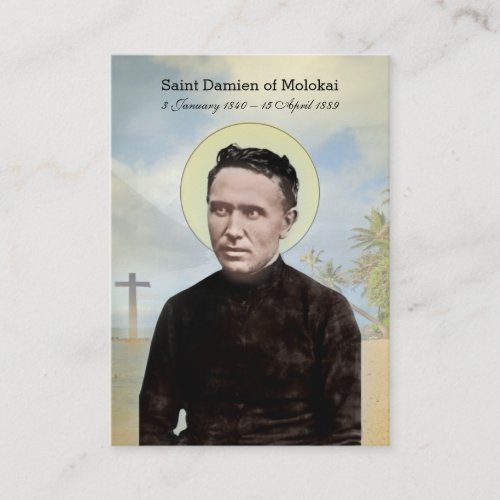 Religious St Damien of Molokai Hawaii Priest Business Card