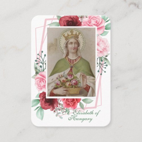 Religious St Elizabeth of Hungary Roses Prayer    Place Card