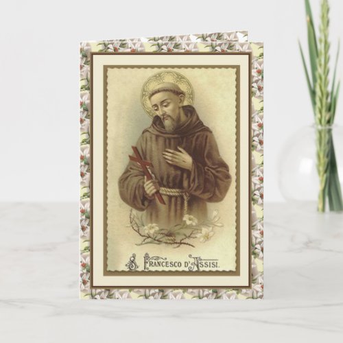 Religious St Francis Assisi Peace Prayer Card