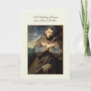 Religious St. Francis Catholic Brother Birthday Card
