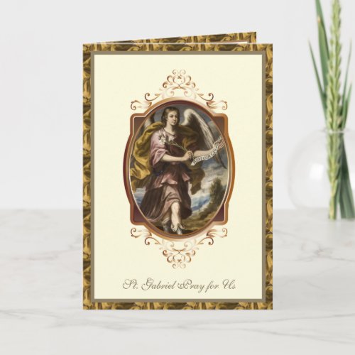 Religious St Gabriel Archangel Catholic Prayer Card