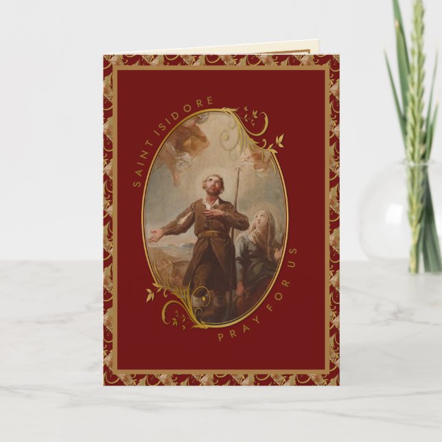 Religious St. Isidore Farmer Laborer Prayer Card (Front)