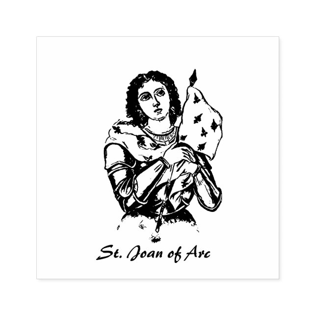 Religious St. Joan of Arc Catholic Saint Rubber Stamp (Imprint)