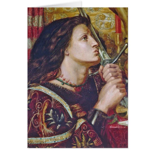 Religious St. Joan of Arc Kissing Sword Cards (Front)