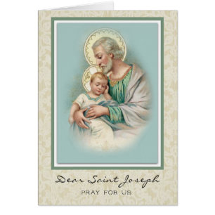 Religious St. Joseph Baby Jesus Cards