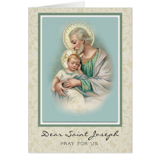 Religious St. Joseph Baby Jesus Cards (Front)
