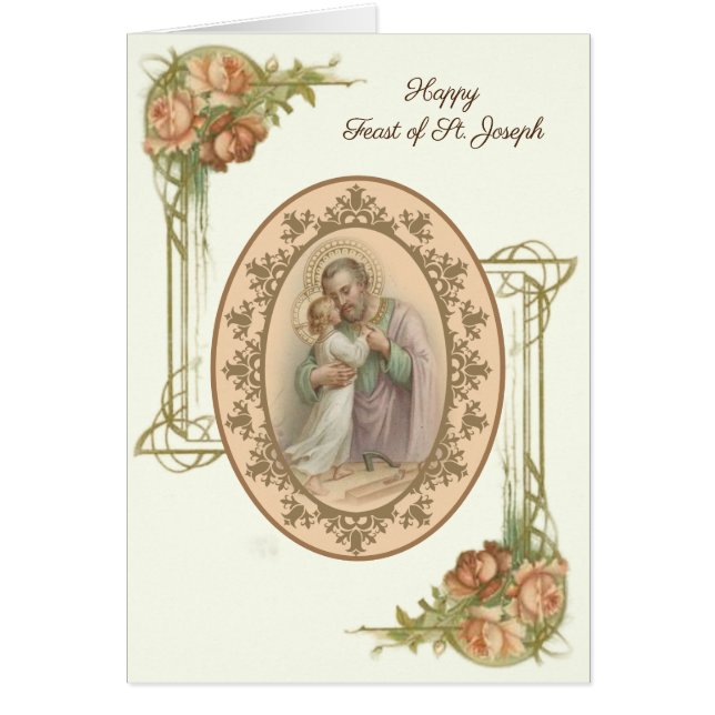 Religious St. Joseph Child Jesus Floral Feast Day (Front)
