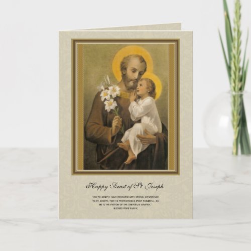 Religious St Joseph Feast Catholic Prayer Card