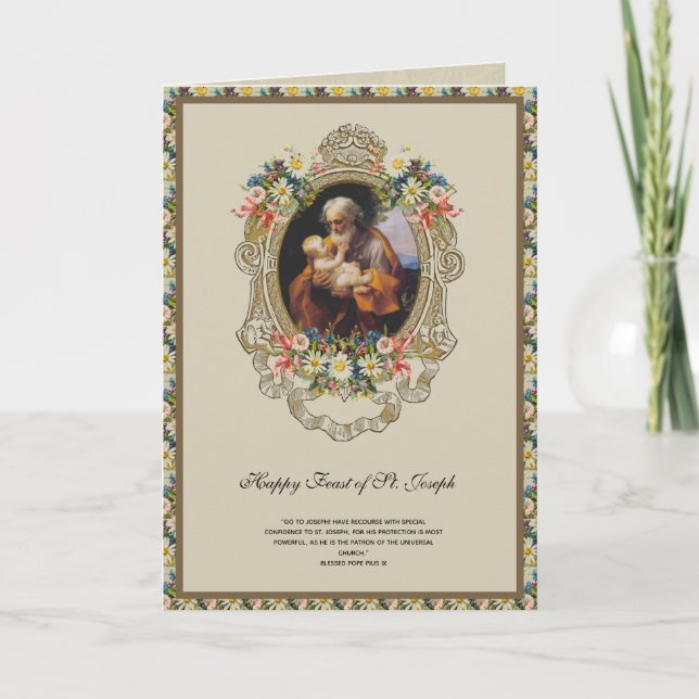 Religious St. Joseph Feast Catholic Prayer Card (Front)