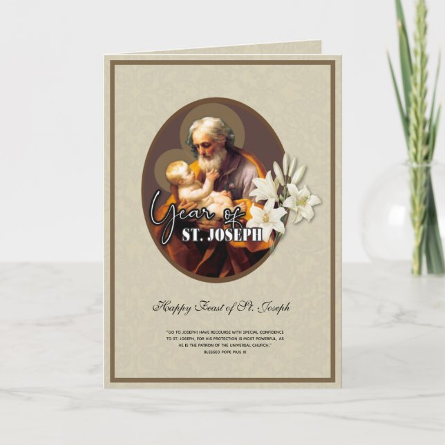 Religious St. Joseph Feast Catholic Prayer Card (Front)