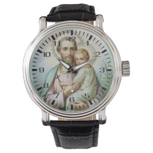 Religious St. Joseph Jesus Catholic Vintage Watch