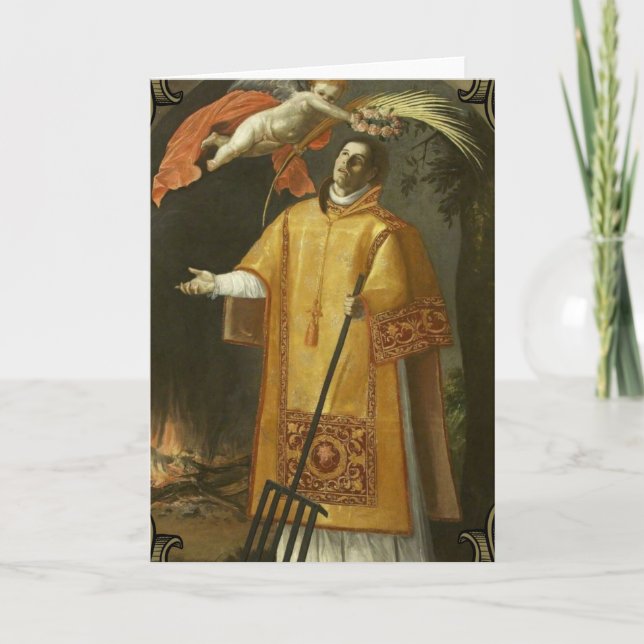 Religious St. Lawrence Patron of Cooks Card (Front)