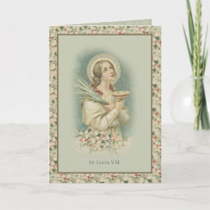 Religious St. Lucy Catholic Prayer Saint of Eyes Card