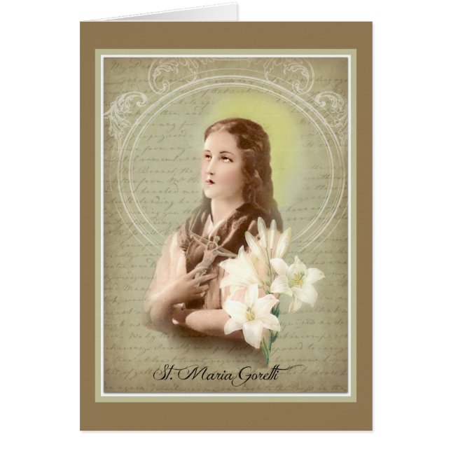 Religious St. Maria Goretti Catholic Purity Cards (Front)