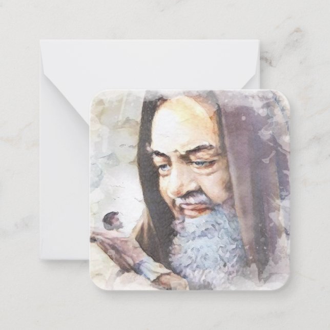 Religious St. Padre Pio Catholic Priest Quote Note Card (Front)