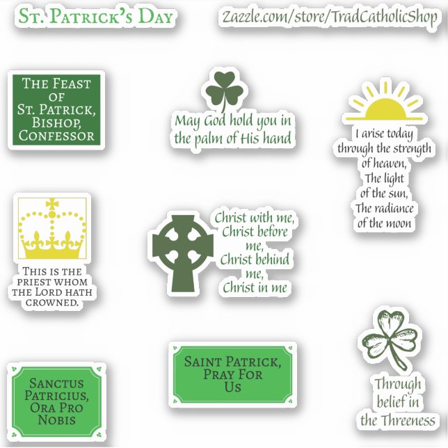 Religious St. Patrick' Day Trad Catholic Planner Sticker (Front)