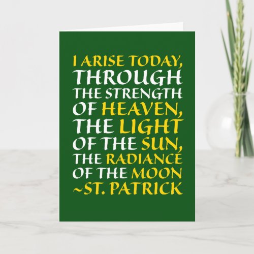 Religious St Patrick Irish Roman Catholic Prayer  Card
