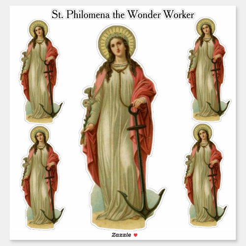 Religious St Philomena the Wonder Worker Martyr Sticker