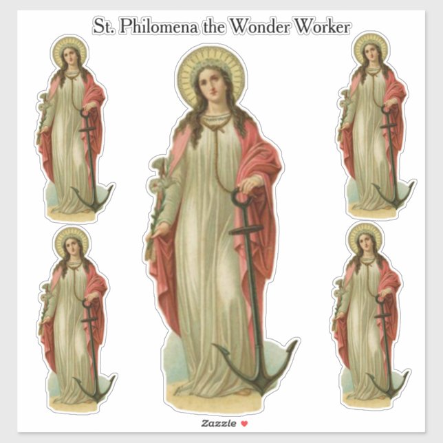 Religious St. Philomena the Wonder Worker Martyr Sticker (Sheet)