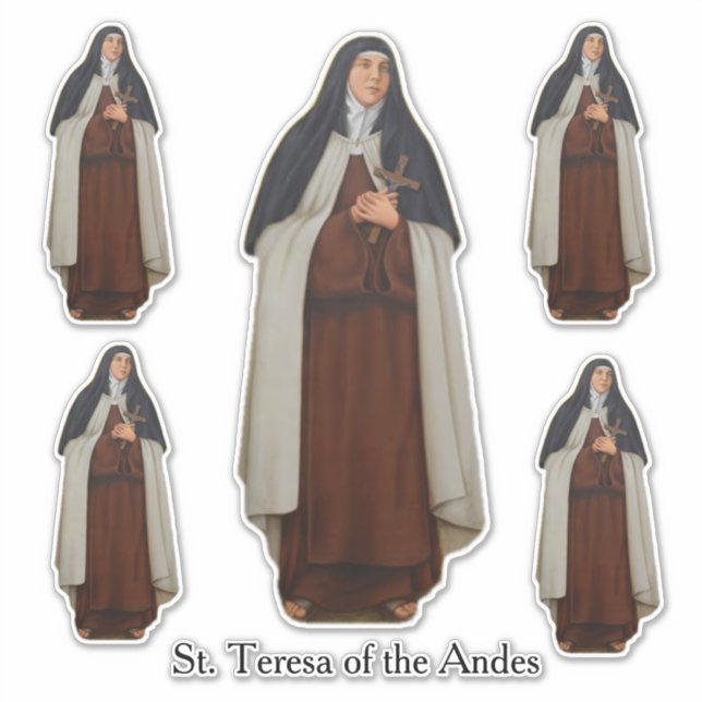 Religious St. Teresa of the Andes Carmelite Nun Sticker (Front)